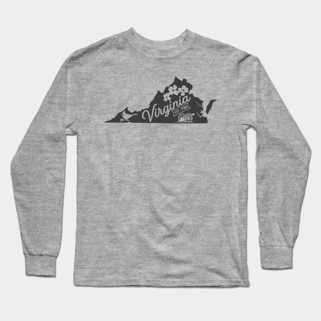 State of Virginia Graphic Tee Long Sleeve T-Shirt by MN Favorites